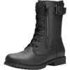 imageDREAM PAIRS Womens Mid Calf Builtin Wallet Pocket Lace up Military Combat BootsMissionblack