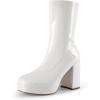 imageDREAM PAIRS Womens Mid Calf Gogo Boots Platform High Chunky Block Heel Square Toe Ankle BootsWhitepat