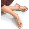imageDREAM PAIRS Flat Sandals for Women Dressy Rhinestone TStrap Thong Flat Sandals for Summers Dress BeachChampagneGold