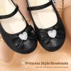 imageDREAM PAIRS Girls Mary Jane Dress Shoes for Toddler Heart Rhinestone Front Bow Ballerina Flat ToddlerLittle KidBlack