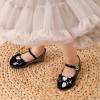 imageDREAM PAIRS Girls Mary Jane Dress Shoes for Toddler Heart Rhinestone Front Bow Ballerina Flat ToddlerLittle KidBlackpat
