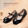 imageDREAM PAIRS Girls Mary Jane Dress Shoes for Toddler Heart Rhinestone Front Bow Ballerina Flat ToddlerLittle KidBlackpat