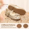 imageDREAM PAIRS Girls Mary Jane Dress Shoes for Toddler Heart Rhinestone Front Bow Ballerina Flat ToddlerLittle KidGold
