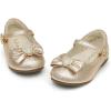 imageDREAM PAIRS Girls Mary Jane Dress Shoes for Toddler Heart Rhinestone Front Bow Ballerina Flat ToddlerLittle KidGold