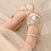 imageDREAM PAIRS Girls Mary Jane Dress Shoes for Toddler Heart Rhinestone Front Bow Ballerina Flat ToddlerLittle KidGold