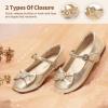 imageDREAM PAIRS Girls Mary Jane Dress Shoes for Toddler Heart Rhinestone Front Bow Ballerina Flat ToddlerLittle KidGold