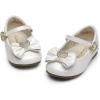imageDREAM PAIRS Girls Mary Jane Dress Shoes for Toddler Heart Rhinestone Front Bow Ballerina Flat ToddlerLittle KidIvoryPu