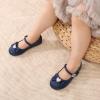imageDREAM PAIRS Girls Mary Jane Dress Shoes for Toddler Heart Rhinestone Front Bow Ballerina Flat ToddlerLittle KidNavySatin