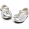 imageDREAM PAIRS Girls Mary Jane Dress Shoes for Toddler Heart Rhinestone Front Bow Ballerina Flat ToddlerLittle KidSilver