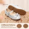 imageDREAM PAIRS Girls Mary Jane Dress Shoes for Toddler Heart Rhinestone Front Bow Ballerina Flat ToddlerLittle KidSilver