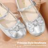 imageDREAM PAIRS Girls Mary Jane Dress Shoes for Toddler Heart Rhinestone Front Bow Ballerina Flat ToddlerLittle KidSilver