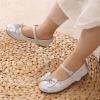 imageDREAM PAIRS Girls Mary Jane Dress Shoes for Toddler Heart Rhinestone Front Bow Ballerina Flat ToddlerLittle KidSilver