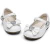 imageDREAM PAIRS Girls Mary Jane Dress Shoes for Toddler Heart Rhinestone Front Bow Ballerina Flat ToddlerLittle KidWhite