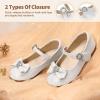 imageDREAM PAIRS Girls Mary Jane Dress Shoes for Toddler Heart Rhinestone Front Bow Ballerina Flat ToddlerLittle KidWhite