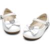 imageDREAM PAIRS Girls Mary Jane Dress Shoes for Toddler Heart Rhinestone Front Bow Ballerina Flat ToddlerLittle KidWhitePat
