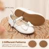 imageDREAM PAIRS Girls Mary Jane Dress Shoes for Toddler Heart Rhinestone Front Bow Ballerina Flat ToddlerLittle KidWhitePat
