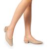 imageDREAM PAIRS Kitten Slingback Low Block Heels for Women Pointed Closed Toe Business Dress Shoes Wedding Party Comfortable Pumps ShoesNude