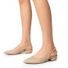 imageDREAM PAIRS Kitten Slingback Low Block Heels for Women Pointed Closed Toe Business Dress Shoes Wedding Party Comfortable Pumps ShoesNude