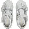 imageDREAM PAIRS Toddler Girls Dress Shoes Mary Jane Flats Girls School Uniform Flats Bow Ballerina ShoesSilverGlitter