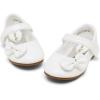 imageDREAM PAIRS Toddler Girls Dress Shoes Mary Jane Flats Girls School Uniform Flats Bow Ballerina ShoesWhitePat