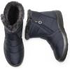 imageDREAM PAIRS Winter Boots for Women Warm Fur Lined with Zipper Flat Ankle Boots Comfortable Lightweight Outdoor Indoor BootiesNavy