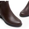 imageDREAM PAIRS Womens Ankle Boots Classic Low Chunky Heel Side Zipper Booties ShoesBrownpu