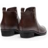 imageDREAM PAIRS Womens Ankle Boots Classic Low Chunky Heel Side Zipper Booties ShoesBrownpu