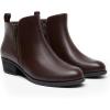 imageDREAM PAIRS Womens Ankle Boots Classic Low Chunky Heel Side Zipper Booties ShoesBrownpu