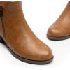 imageDREAM PAIRS Womens Ankle Boots Classic Low Chunky Heel Side Zipper Booties ShoesTanpu