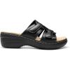 imageDREAM PAIRS Womens Arch Support Slide Sandals Adjustable Straps Slip On Wedge Sandals Casual Comfort Lightweight Flat SlidesBlack