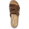 imageDREAM PAIRS Womens Arch Support Slide Sandals Adjustable Straps Slip On Wedge Sandals Casual Comfort Lightweight Flat SlidesBrown