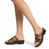 imageDREAM PAIRS Womens Arch Support Slide Sandals Adjustable Straps Slip On Wedge Sandals Casual Comfort Lightweight Flat SlidesBrown