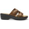 imageDREAM PAIRS Womens Arch Support Slide Sandals Adjustable Straps Slip On Wedge Sandals Casual Comfort Lightweight Flat SlidesBrown