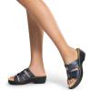imageDREAM PAIRS Womens Arch Support Slide Sandals Adjustable Straps Slip On Wedge Sandals Casual Comfort Lightweight Flat SlidesNavy