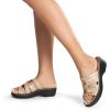 imageDREAM PAIRS Womens Arch Support Slide Sandals Adjustable Straps Slip On Wedge Sandals Casual Comfort Lightweight Flat SlidesNude