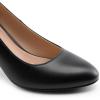 imageDREAM PAIRS Womens Block Heels Closed Toe High Chunky Rounded Toe Pumps Comfortable Slip On Work ShoesBlackpu