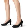imageDREAM PAIRS Womens Block Heels Closed Toe High Chunky Rounded Toe Pumps Comfortable Slip On Work ShoesBlacksuede