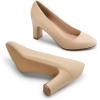 imageDREAM PAIRS Womens Block Heels Closed Toe High Chunky Rounded Toe Pumps Comfortable Slip On Work ShoesNude