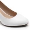 imageDREAM PAIRS Womens Block Heels Closed Toe High Chunky Rounded Toe Pumps Comfortable Slip On Work ShoesWhite