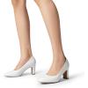 imageDREAM PAIRS Womens Block Heels Closed Toe High Chunky Rounded Toe Pumps Comfortable Slip On Work ShoesWhite