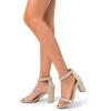 imageDREAM PAIRS Womens Chunk Low Heel Pump SandalsGoldglitter