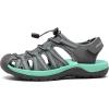 imageDREAM PAIRS Womens Closed Toe Hiking Summer Outdoor Sport Athletic SandalsGreyMintGreen