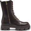 imageDREAM PAIRS Womens Combat Boots Lace up Mid Calf Boots Low Heel Chunky Platform Lug Sole BootsBrownpu
