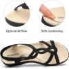 imageDREAM PAIRS Womens Comfort Dressy Rhinestone Summer Beach Sandals Slipon Flat Walking Orthopedic Sandals with Elastica Back StrapBlack