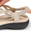 imageDREAM PAIRS Womens Comfort Dressy Rhinestone Summer Beach Sandals Slipon Flat Walking Orthopedic Sandals with Elastica Back StrapGold