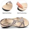 imageDREAM PAIRS Womens Comfort Dressy Rhinestone Summer Beach Sandals Slipon Flat Walking Orthopedic Sandals with Elastica Back StrapGrey