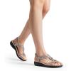 imageDREAM PAIRS Womens Comfort Dressy Rhinestone Summer Beach Sandals Slipon Flat Walking Orthopedic Sandals with Elastica Back StrapGrey