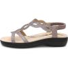 imageDREAM PAIRS Womens Comfort Dressy Rhinestone Summer Beach Sandals Slipon Flat Walking Orthopedic Sandals with Elastica Back StrapGrey
