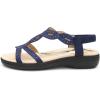 imageDREAM PAIRS Womens Comfort Dressy Rhinestone Summer Beach Sandals Slipon Flat Walking Orthopedic Sandals with Elastica Back StrapNavy