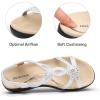 imageDREAM PAIRS Womens Comfort Dressy Rhinestone Summer Beach Sandals Slipon Flat Walking Orthopedic Sandals with Elastica Back StrapWhite